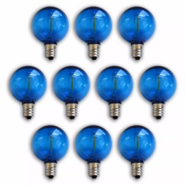 Fantado 10-PACK Blue LED Filament G40 Globe Shatterproof Energy Saving Color Light Bu...