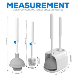 Utopia Home (Pack of 2 Toilet Plunger - Toilet Brush and Plunger Set for Bathroom - Toilet Plunger and Brush Set with Holder for Deep Cleaning (White)