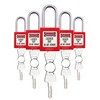 SATTRON Lockout Tagout Locks, 5 Red Safety Padlocks OSHA Compliant,