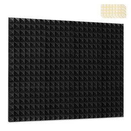 Acoustic Panels - 12 Pack Set 12x12x2 Inches Black Pyramid Acoustic Foam, Fire-Proofed Soundproof Wall Panels, 25kg/cbm Sound Proof Foam Panels with Double Side Adhesive Tapes