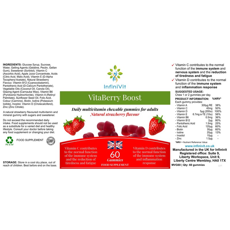 InfiniVit - VitaBerry Boost Multivitamins Gummies for Men, Women, High