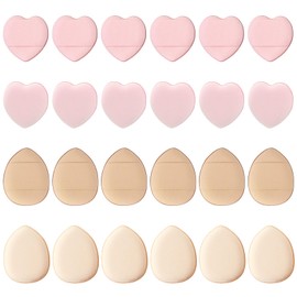 24 Stück Powder Puff,Puderquaste,Mini Finger Puderquaste,Weiche Mini-Schwämme Puderquaste,Nass- und Trocken-Make-up-Tools für Foundation Concealer Loses Puder Rouge (Hautfarbe,Pink)