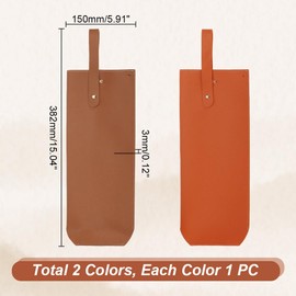 AHANDMAKER 2Pcs Wine Gift Bag 2 Colors Leather Wine Tote Carrier Bag Wine bag with Handles, Single Bottle Wine Bag for Wine and Champagne, Christmas Picnic Party Gifts