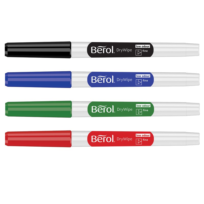 Berol Dry Wipe Whiteboard Marker Pens | Fine Tip |