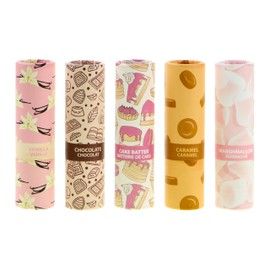 5pc Sweets Lip Balm Set – Nourishing & Soothing Retractable Lip Balms, Fun Flavored Tinted Lip Balms with Twist-Up Design