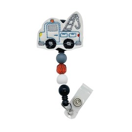 Tow Truck Badge Reel, Retractable Wrecker Driver ID Holder, Repo Name Tag Clip (belt clip with beads)