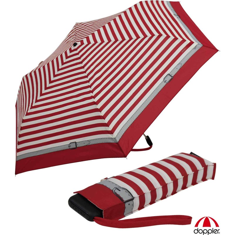 Doppler Pocket Umbrella Carbon Steel Slim Delight, red