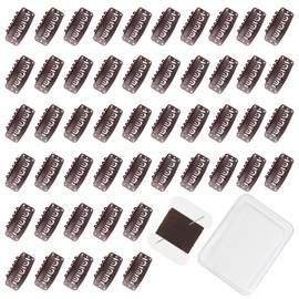 uadbau 50 Pcs 32mm 6-Teeth U-Shape Wig Clips for Hair Extensions, with DIY Needle and Thread Kit – Snap Clips for Hair Extensions (Dark Brown)