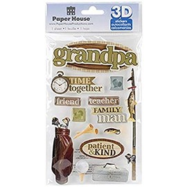 Paper House Productions 3D Stickers 4.5"x8.5", Grandpa