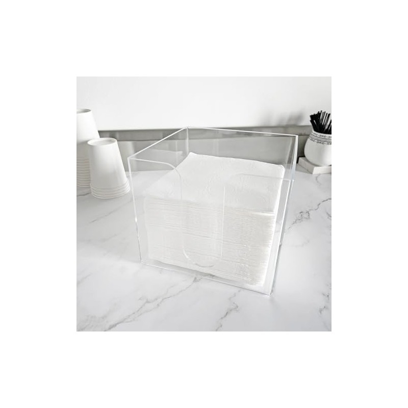 Plymor Clear Acrylic Tall-Stack Napkin Holder, 6.25" H x 7.25"