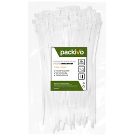 PACKIVO Professional Cable Ties 2.5 x 150 mm White Strong Cable Ties Industrial Quality Tensile Strength 8 kg for Cable Management, DIY, Home, Home, Garden, PC and Workshop, Choice of Sizes and