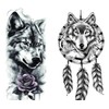 2 Blätter Temporäres Wolf Tattoo Wolf Traumfänger Tattoo Rose Tattoo