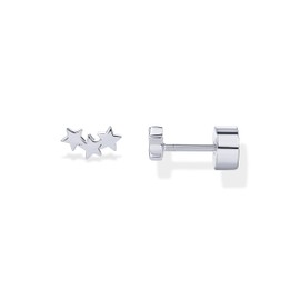 PAVOI Rhodium Plated Mini Triple-Star Cluster Flatback Screw Back Stud Earrings for Women | Celestial Earring Pair