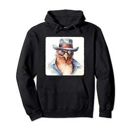 Chicken With A Detective Hat. Detective Chicken With Hat Pullover Hoodie