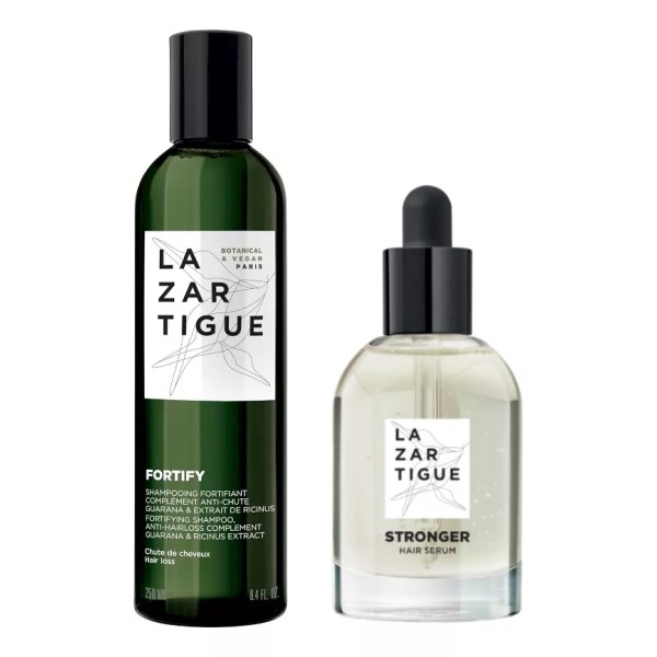 Lazartigue Fortify Shampoo +stronger Hair Serum Pack 2 Pieza
