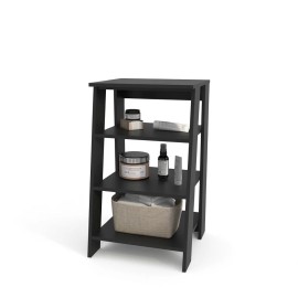 McNeal Open Storage Freestanding Bathroom Shelf 3 Tier Wood Minimalist Black Painted Space SavingColor: as Pic Color