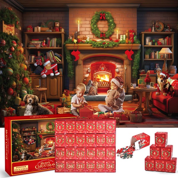 Advent Calendar 2024 for Adults Jigsaw Puzzles 1000 Pieces, Christmas