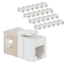 ICC Voice Keystone Jack for HD Style, RJ11, 6P6C - UL Listed Phone Network Cable Connector - TIA Compliant - Compatible with Server, Computer, & Modem - White - 25-Pack