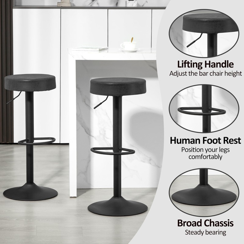Finnhomy Bar Stools Set of 2 Counter Height, Swivel Barstools