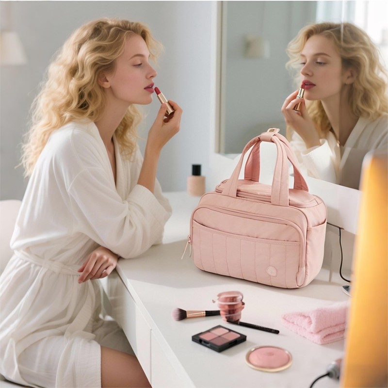 aji KA8001 Cosmetic Bag, rose beige