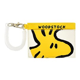 Snoopy 0096 Women's Pass Case, Commuter Holder, Card Case, 2 Pieces, Synthetic Leather, Mini, Small, With Coil Chain, Simple, Face Up WS (SPZ-2975)