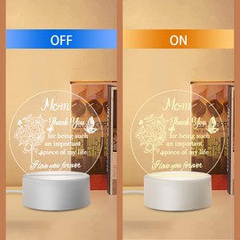 Letken Mom Birthday Gifts from Daughter Son, Mother's Day Gifts for Mom Room Decor 3D Night Light (Round Shape R1)