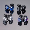 Pack of 4 Round CZ Screw Flat Back Earrings Hypoallergenic