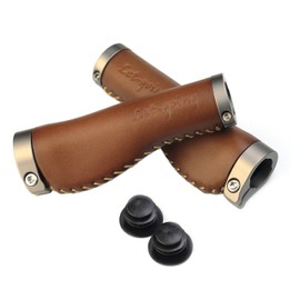 Letgoing Pure Leather Bicycle Handlebar Grips Inner Diameter 2.2cm Length 13.8cm