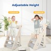 Dollate Foldable Adjustable Toddler Step Stool with Safety Rail, Anti-Slip