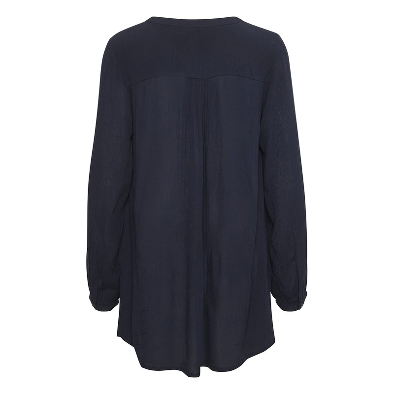 Kaffe Women's's Amber V-Neck Tunic Blouse, Blue (Midnight Marine 52737),