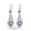 Purple Earrings Silver Drop Earrings for Women, Silver Teardrop Earrings