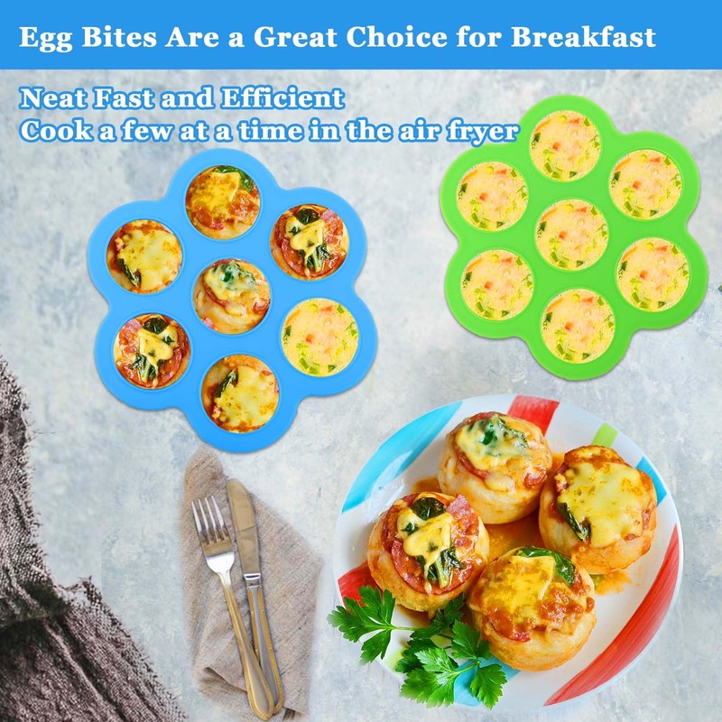XANGNIER Silicone Air Fryer Egg bite Mold with Lid-Alternative to