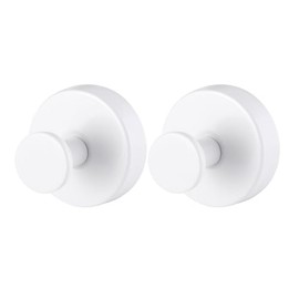 2-Pack Heavy Duty Suction Cup Hooks - Strong Adhesive Hooks for Shower, Bathroom, Kitchen, Tile, Glass & Mirror Holds up to 15 lbs Perfect for Towels, Loofah, Robes, Coats Waterproof, Rustproof, White