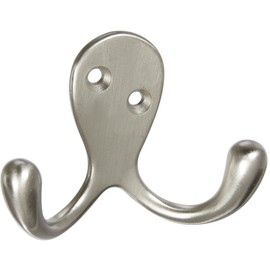 NATIONAL MFG/SPECTRUM BRANDS HHI N830-152 Double Robe Hook, Satin Nickel