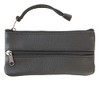 Leather Key Holder, Key Chain Wallet, Bag, Pencil Case (Black)