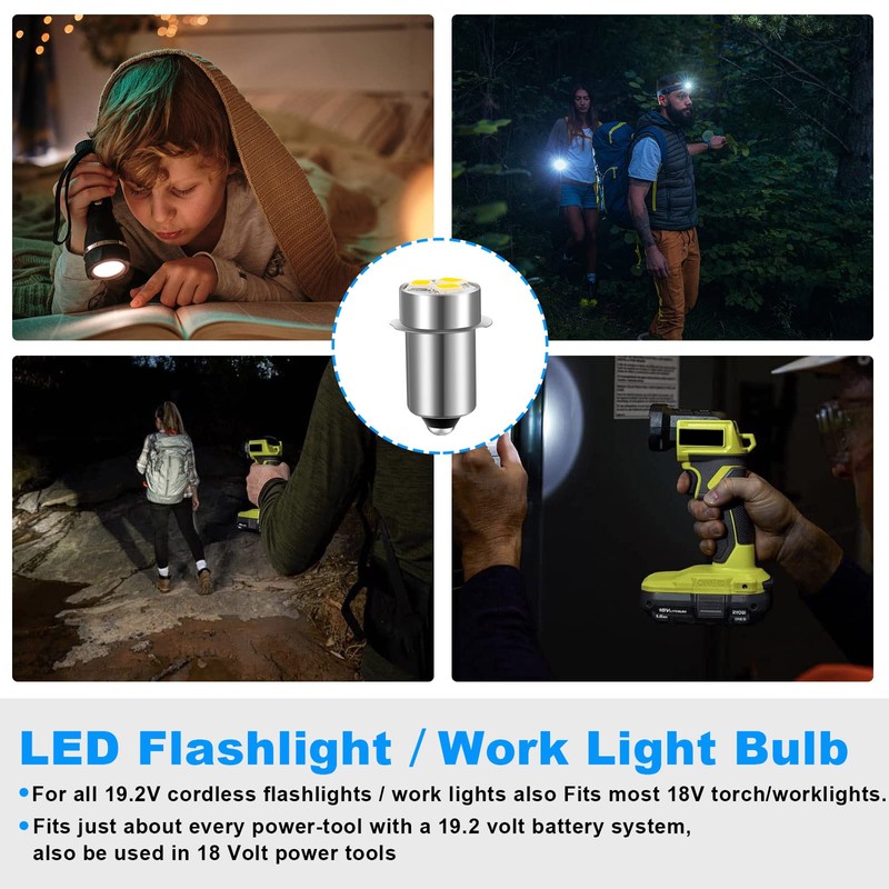 Flashlight LED Light Bulb for Ryobi Craftsman Flashlight ／Work Light