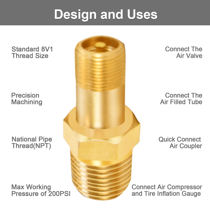 Godeson 1/8" NPT Tank Valve 4 Pack Corrosion Resistant Brass