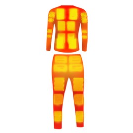 Thermal Underwear for Men Electric Heated Thermal Underwear Set USB Long Pants Men's Travel Heated Pants and Top,Black,L
