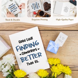Qiliji Funny Coworker Leaving Card, Humorous Farewell Card for Colleague Boss, New Job Cards, Goodbye Cards, Good Luck Finding Coworkers Better Than Us
