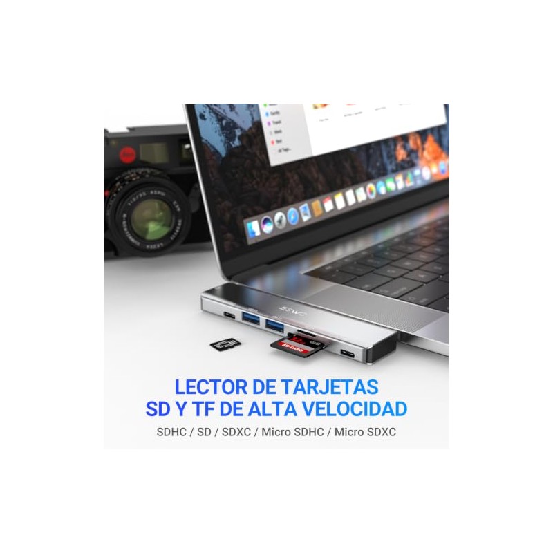 Adaptador USB C 7 en 1 Hub Multipuerto con HDMI