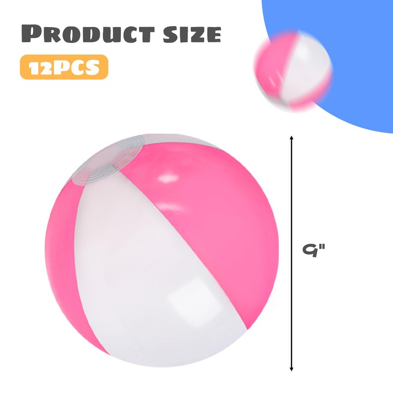 FUTUREPLUSX 12 bolas inflables, bolas de playa de color rosa
