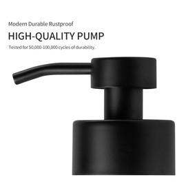 Enra Foaming Soap Dispenser with Window,12oz Bathroom Hand Soap Dispenser with Stainless Steel Foam Pump, Modern Thick Glass Refillable Bottle for Bathroom Kitchen (Black Foam Dispenser)