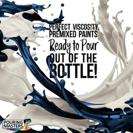 Pouring Masters Dark Sapphire Blue Metallic Pearl Acrylic Ready to Pour Pouring Paint â Premium 32-Ounce Pre-Mixed Water-Based - for Canvas, Wood, Paper, Crafts, Tile, Rocks and More
