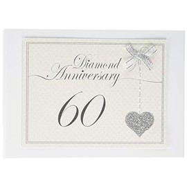 White Cotton Cards 60th Anniversary, Heart Photo Album (LLA60T), of