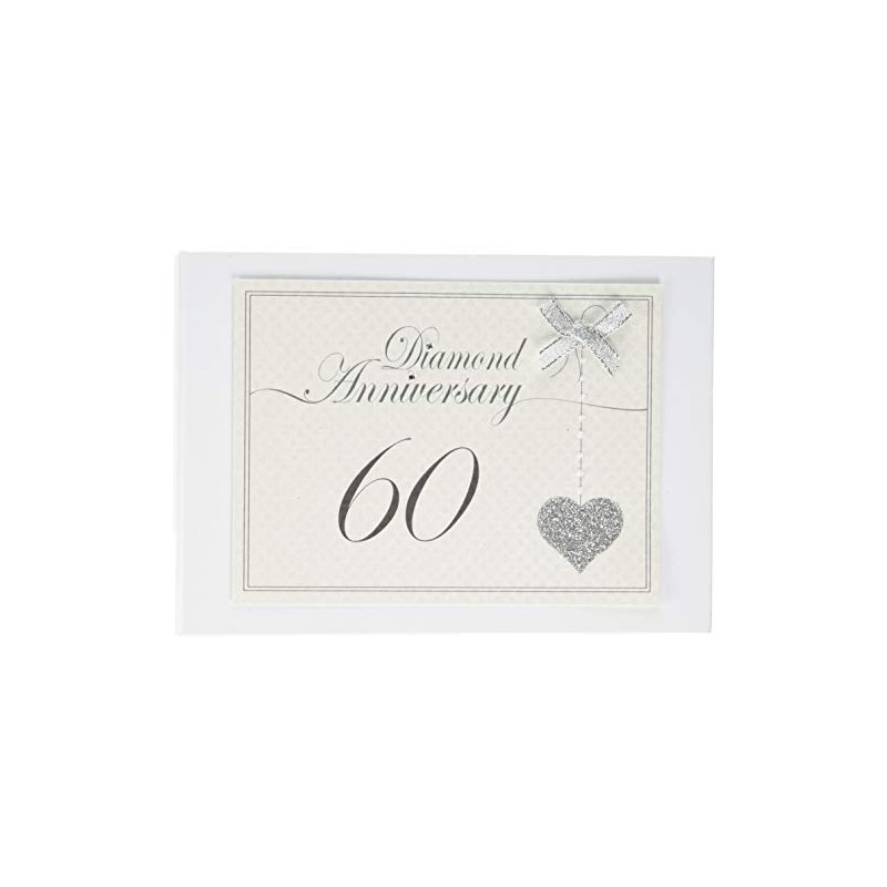 White Cotton Cards 60th Anniversary, Heart Photo Album (LLA60T), of