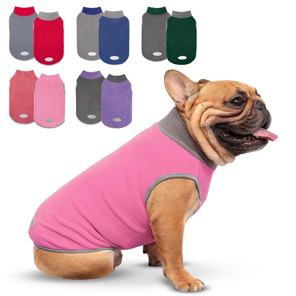 cyeollo 2 Pack Fleece Dog Sweater with Reflective Stripe Pullover