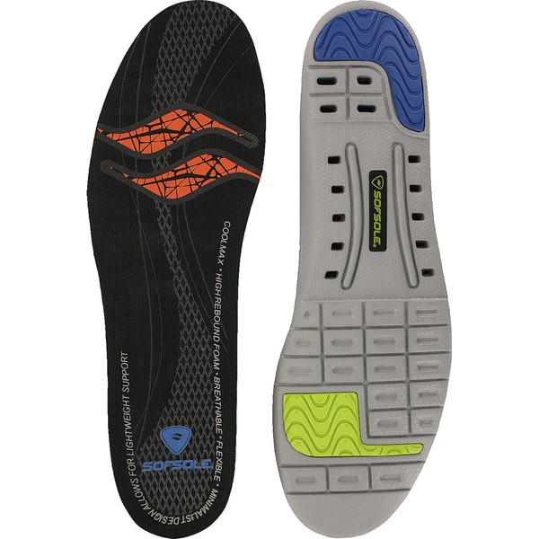 SOFSOLE 12385 Thin Fit Plus Men's Insole, Replacement Type, Size M, 9.4 - 10.0 inches (24 - 25.5 cm)