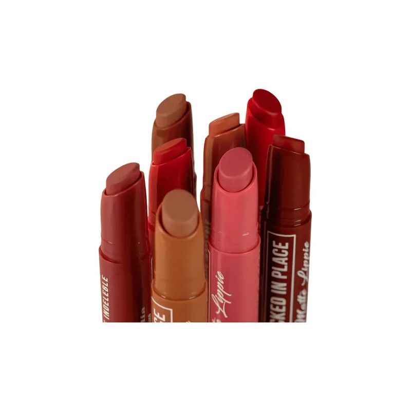 Gama 8 Labiales Locked In Place Matte Lippies Italia Deluxe