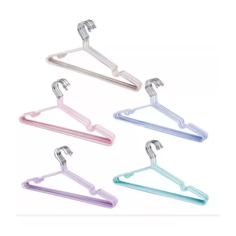 24x7 Set 20 Ganchos Antideslizantes Percha Ropa Tintorería Metal