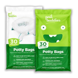 60 Refill Potty Bags: Absorbent, Disposable Potty Liners Compatible with OXO Tot 2-in-1 Go Potty | Strong, Leak-Proof Bags work with most Travel Potties, Potty Chairs, Potty Seats & Portable Toilets